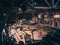 Lower floor of a old sawmill I visited in my local area