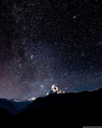 Machhapuchhare Nepal under the stars 