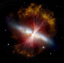 Magnetic fields in Messier  or the Cigar galaxy