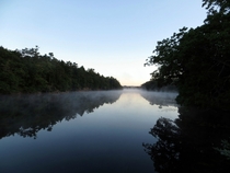 Maine lake at dawn 