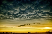 Mammatus clouds after storm Poland