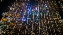 Manhattan aerial night photo 