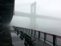 Manhattan Bridge in the fog 