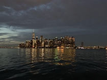 Manhattan nighttime reflections