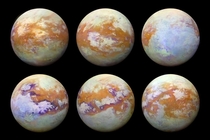 Maps showing the surface features of Titan created using infrared images from Cassini  NASAJPL