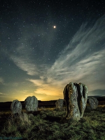 Mars over Duddo Stone Circle by Ged Kivlehan