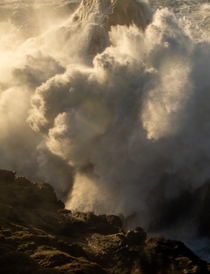 Massive ft waves crashing along the California Coast 