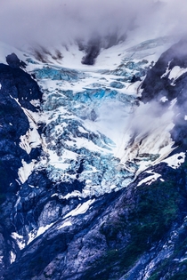 Massive hanging glacier over Disenchantment Bay Alaska OC