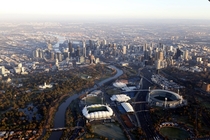 Melbourne Australia from hot air balloon 