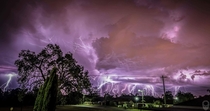 Merged image of multiple lightning strikes - Western Australia