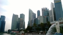 Merlion and skyline of Singapore 