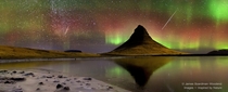 Meteors and Aurorae over Iceland 