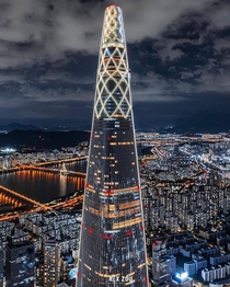meter high its the tallest building in South Korea  Lotte World Tower lotte_worldtower designed by kohnpedersenfox  shot by Mavicpro  Reposted rexzou