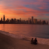 Mid-March Chicago sunset without filters