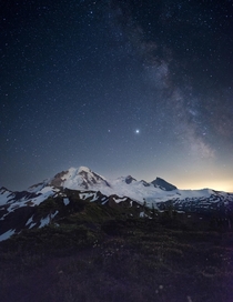 Milky Way Above Mount Baker WA  coryzanker