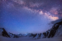 Milky Way Above The  Kilometer Wide Snow Lake Surrounded By The Karakoram Mountains  Snow Lake Karakoram Pakistan  By Feng Wei 