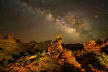 Milky Way and airglow over Coyote Butte Utah 