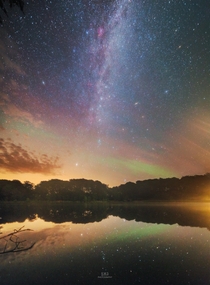 Milky Way and airglow reflections Mn Denmark 