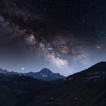 Milky Way and Bortle  dark skies over Ouray Colorado 