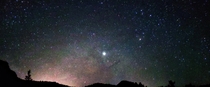 Milky Way and Jupiter captured using a mobile phone LG G Sedona Arizona United States 