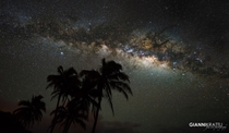 Milky Way at the Beach of Pehoa on Hawaii 