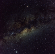 Milky way core directly overhead from a dark sky site