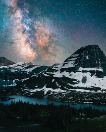 Milky Way over Hidden Lake in Glacier National Park 