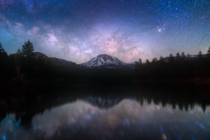 Milky Way over Manzanita Lake and Mount Lassen in Lassen Volcanic National Park California JeremyVeselyPhotography 