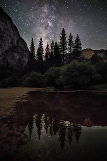 Milky Way over Mirror Lake - Yosemite National Park CA 