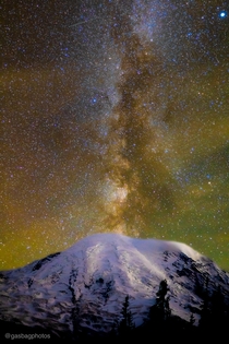 Milky Way over Mt Rainier WA USA 