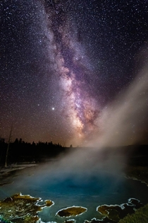 Milky Way over Silex Spring Yellowstone National Park 