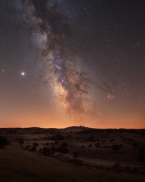 Milky Way over the unforgettable Alentejo landscapes Guadiana Valley Natural Park Portugal 