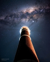 Milky way over the Uruguayan lighthouse link in comments