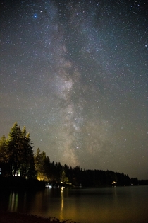 Milky Way overlooking Lake Quinault WA 