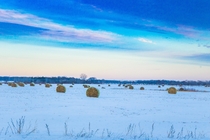 Minnesota Farmland under a colorful winter sky