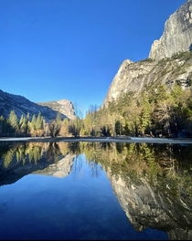Mirror Lake with views of Half Dome Yosemite National Park California 