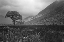 Misty mountains at Buttermere Lake district UK 