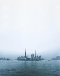 Misty pano of Shanghai China 