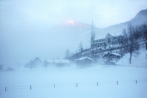 Misty snowy Obsee Switzerland 