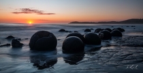 Moeraki Boulder Sunrise New Zealand  Only had one morning to spare for this spot but New Zealand didnt disappoint