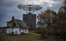 Monstrous Montauk search radar and the caretaker cottage - Long Island New York