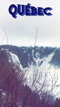 Montmorency Falls frozen in winter 
