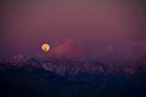 Moon rising over Angeles National Park 