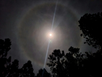 Moon with winter halo Northern California 