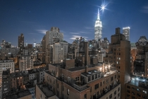Moonlight Night over Midtown Manhattan NYC 