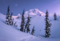 Moonlight Sonata Mount Hood OR  A cold morning to strap on those snowshoes