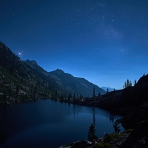 Moonlit Lakeside Trinity National Forest California 