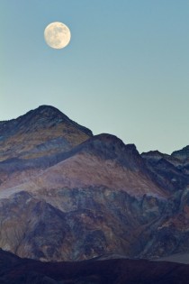 Moonrise over the Black Mountains of Death Valley -  