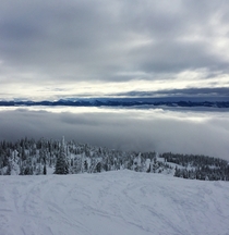 Morning Fog Over The Ski Fields - Big White Canada    