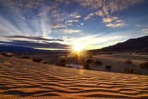 Morning meditation in the Mesquite Dunes Death Valley NP CA 